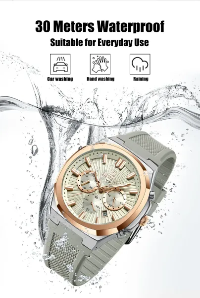 Design Reward VIP Chronograph Green Silicone Watch Watches - 9