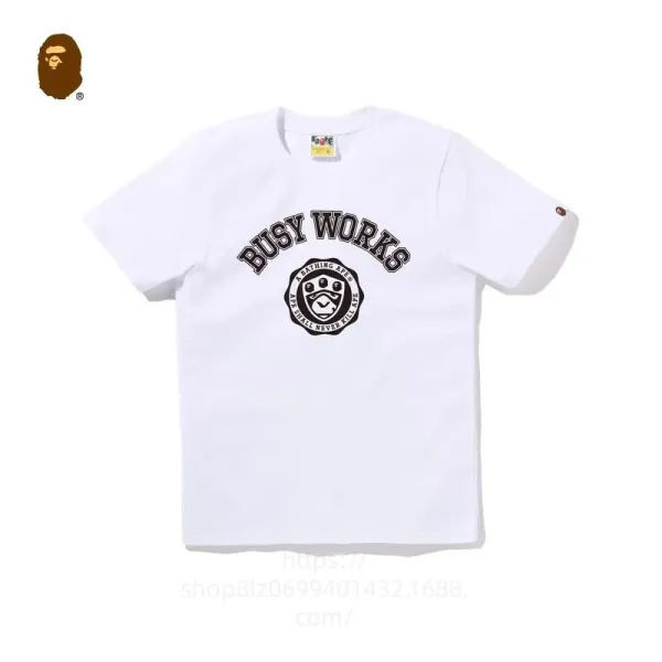 A Bathing Ape Busy Works Arch Logo T-Shirt White - 1