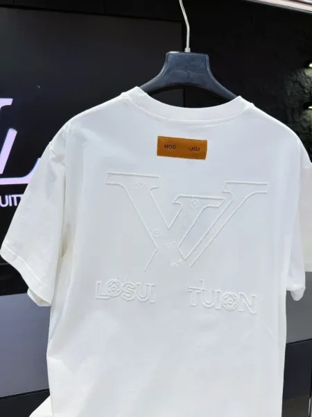 Louis Vuitton LV Monogram Embroidered T-Shirt White - 1
