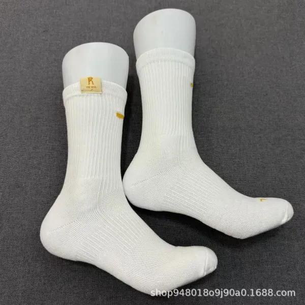 Design ORDA Michael White Crew Socks with Yellow Detail Socks - 17