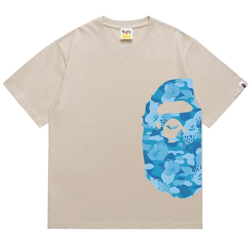 A Bathing Ape Bape Camo Logo T-Shirt Beige - 5