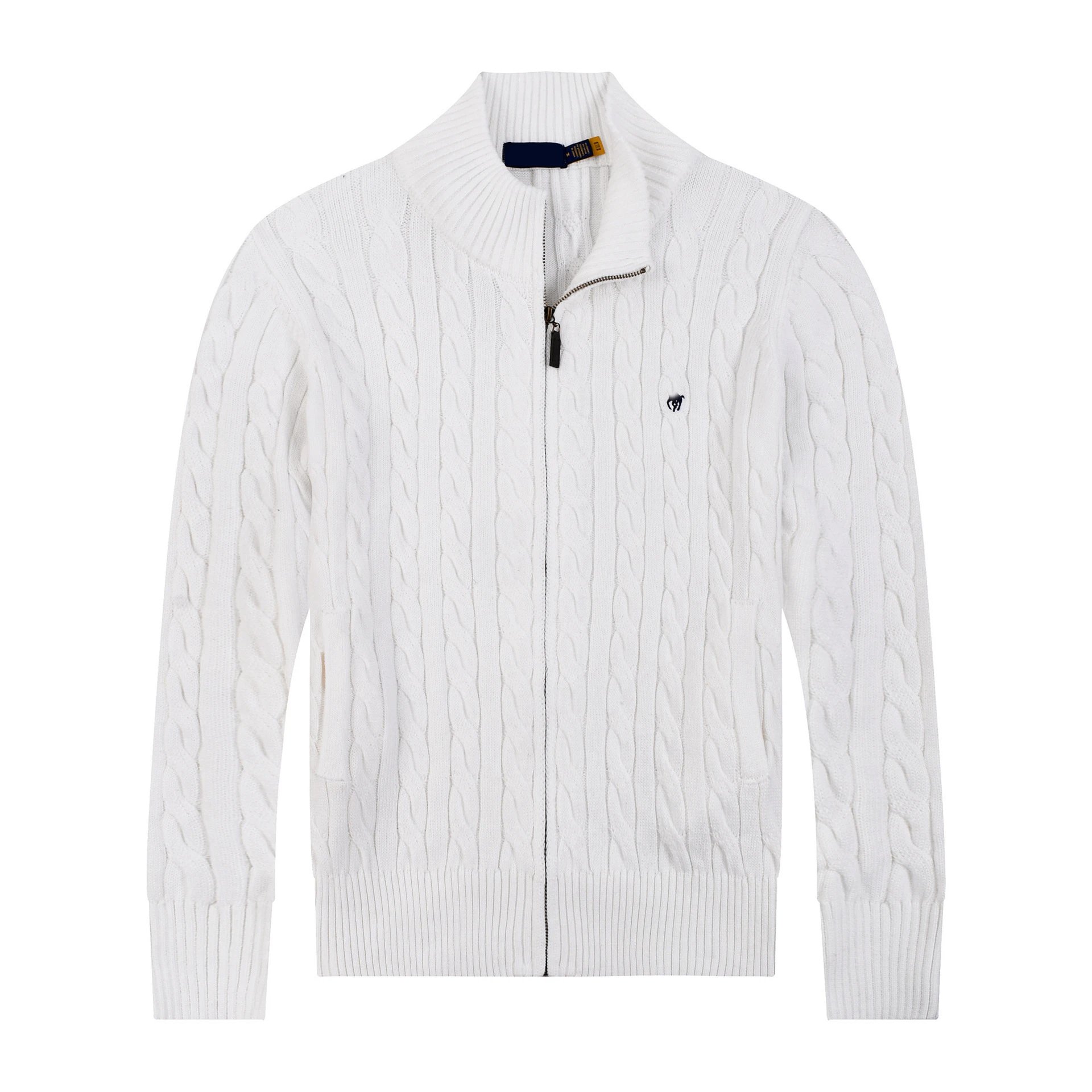 Polo Ralph Lauren Cable Knit Zip-Up Sweater Black - 6