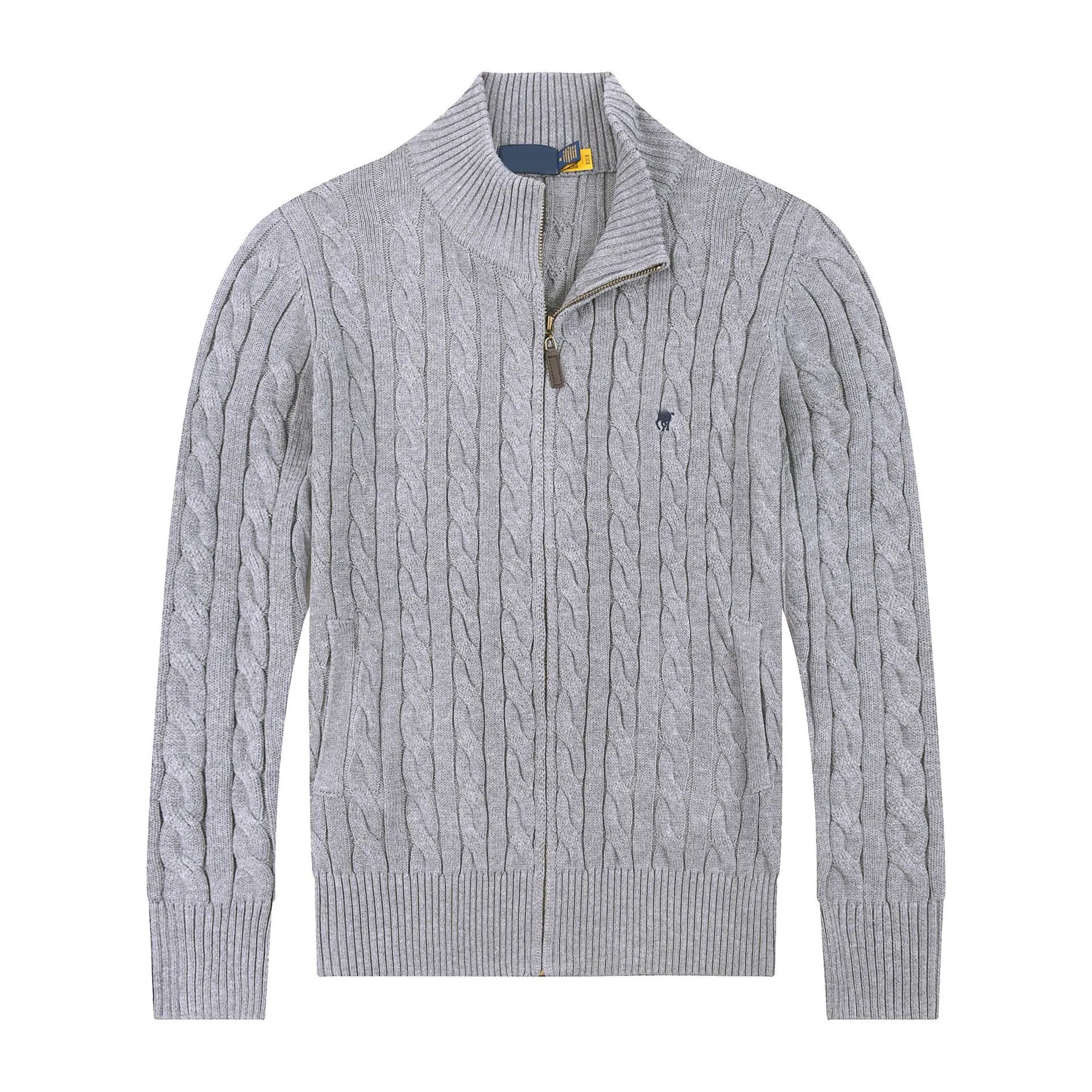 Polo Ralph Lauren Cable Knit Zip-Up Sweater Black - 10