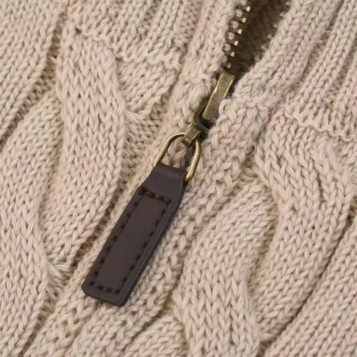 Polo Ralph Lauren Cable Knit Zip-Up Sweater Black - 14
