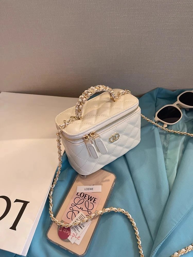Chanel Mini Coco Handle Black Quilted Leather Chain Handbag - 5