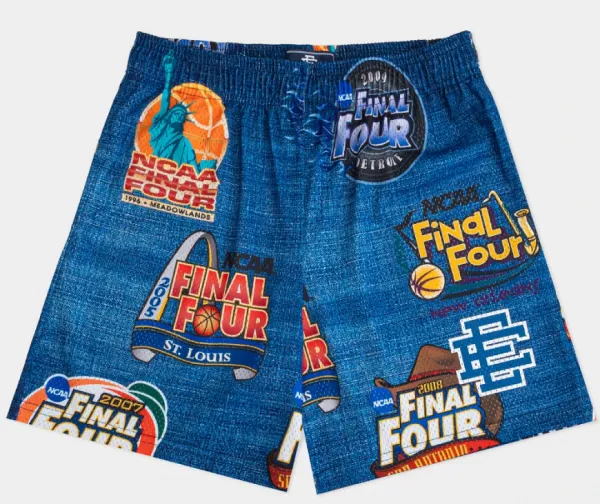 Design NCAA Final Four Commemorative Print Shorts Blue Shorts - 1