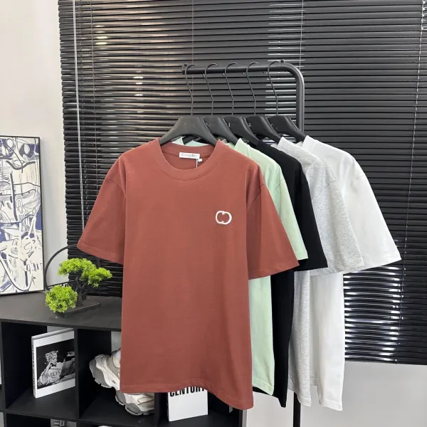 Design Embroidered Logo Oversized T-Shirt Beige - 27
