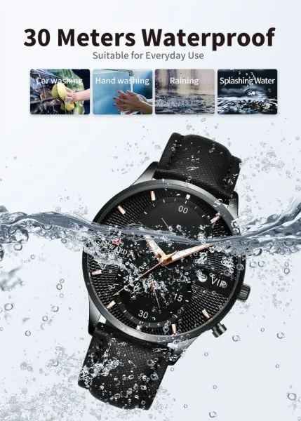 Design Reward VIP Chronograph Rose Gold Brown Leather Watch Watches - 8