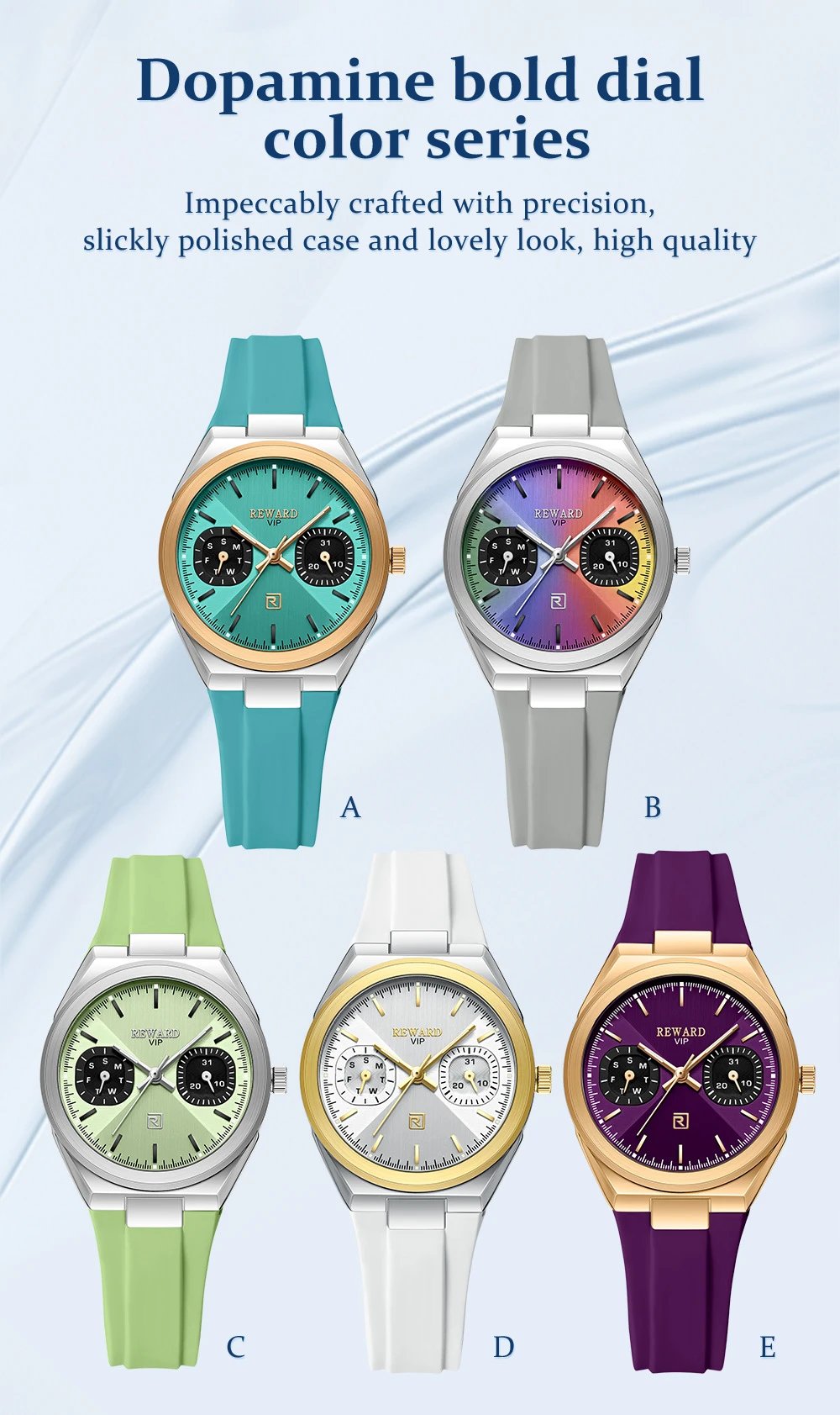 Design Reward VIP Chronograph Purple Gold Watch Watches - 13