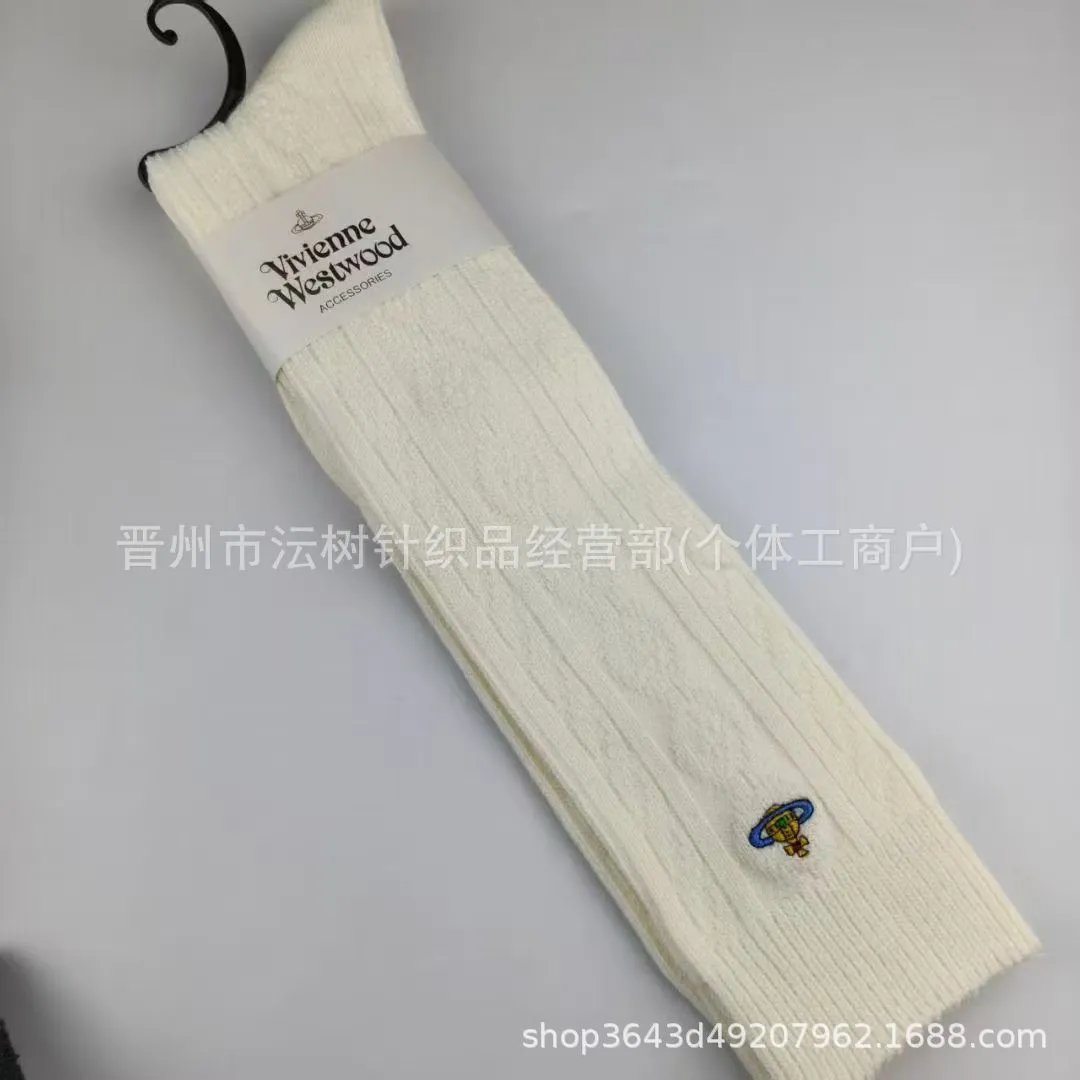Vivienne Westwood Orb Logo Cable Knit Socks Black - 4