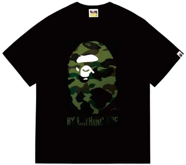 A Bathing Ape Camo Ape Head Black T-Shirt - 1