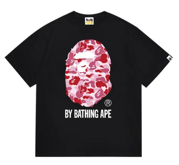 A Bathing Ape By Bathing Ape Pink Camo Ape Head T-Shirt - 1