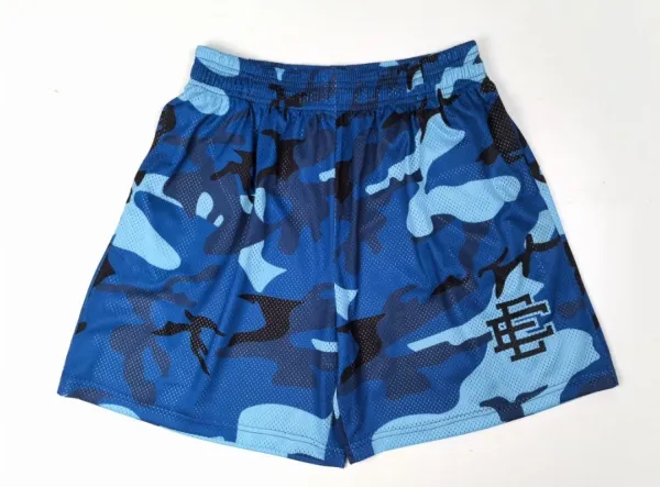 Design Camo Mesh Shorts Blue - 1