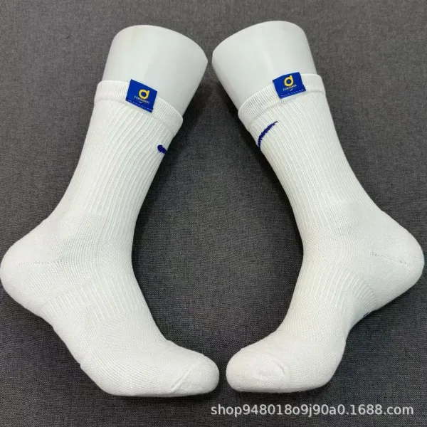 Design ORDA Michael White Crew Socks with Yellow Detail Socks - 9