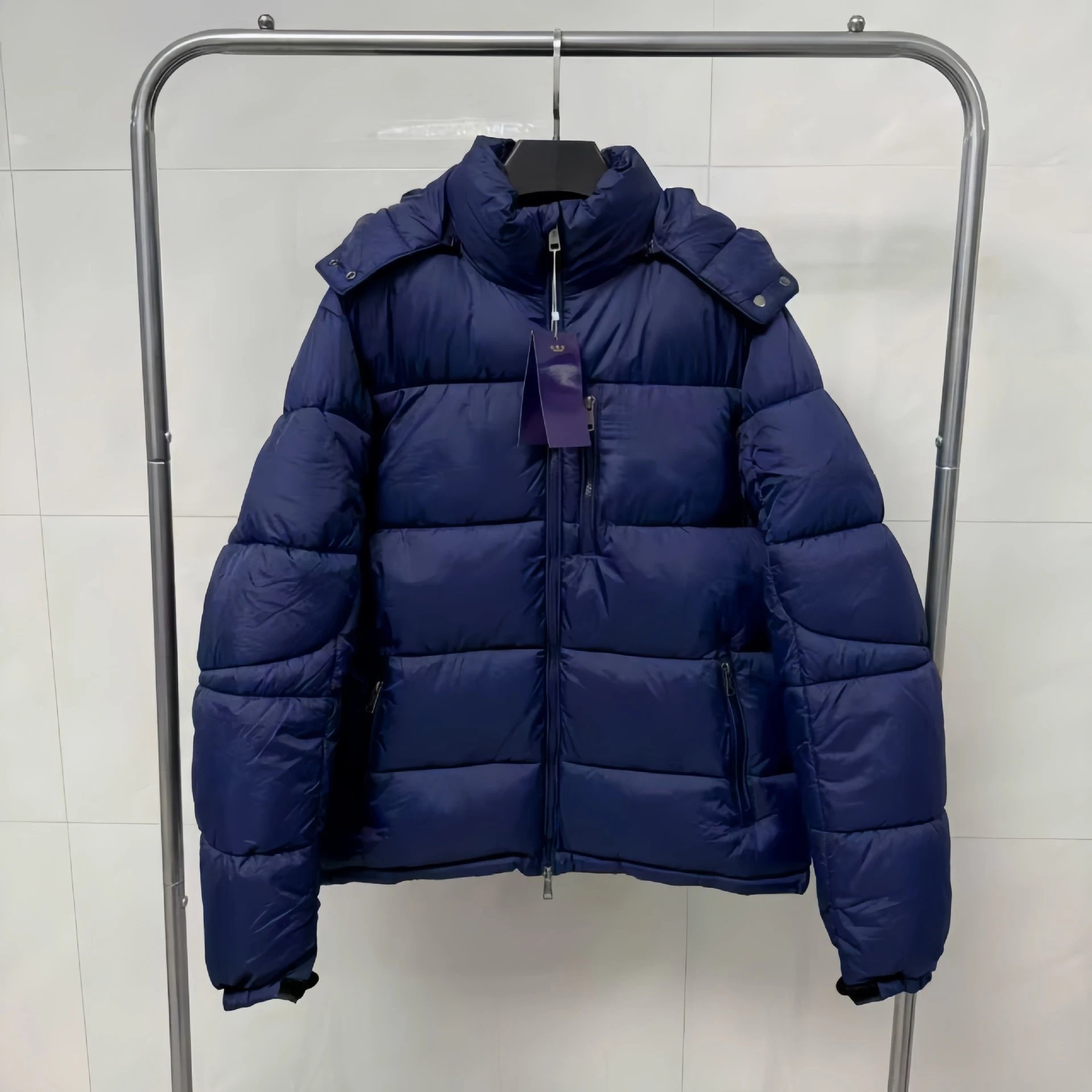 Design Puffer Jacket Oversized Quilted Down Jacket in Black, White, Olive Green, Navy - 5