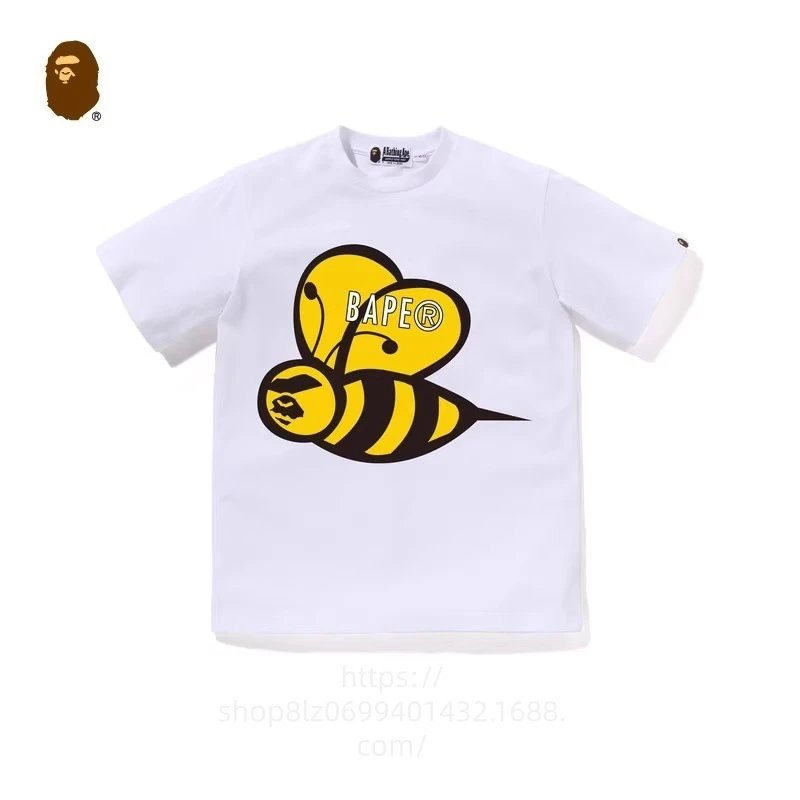 A Bathing Ape Bee Print T-Shirt White - 1