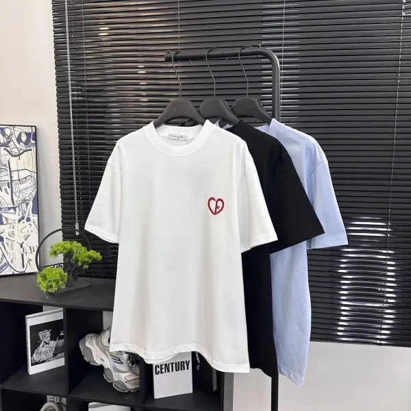 Design Embroidered Logo Oversized T-Shirt Beige - 21