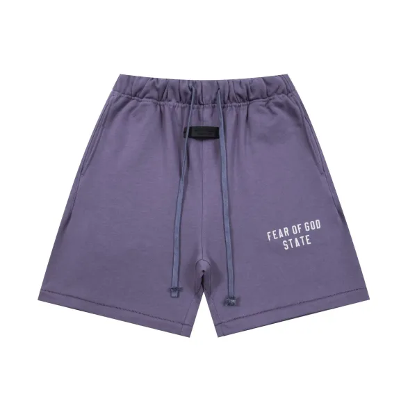 Fear of God Essentials 'State' Drawstring Shorts Purple - 1