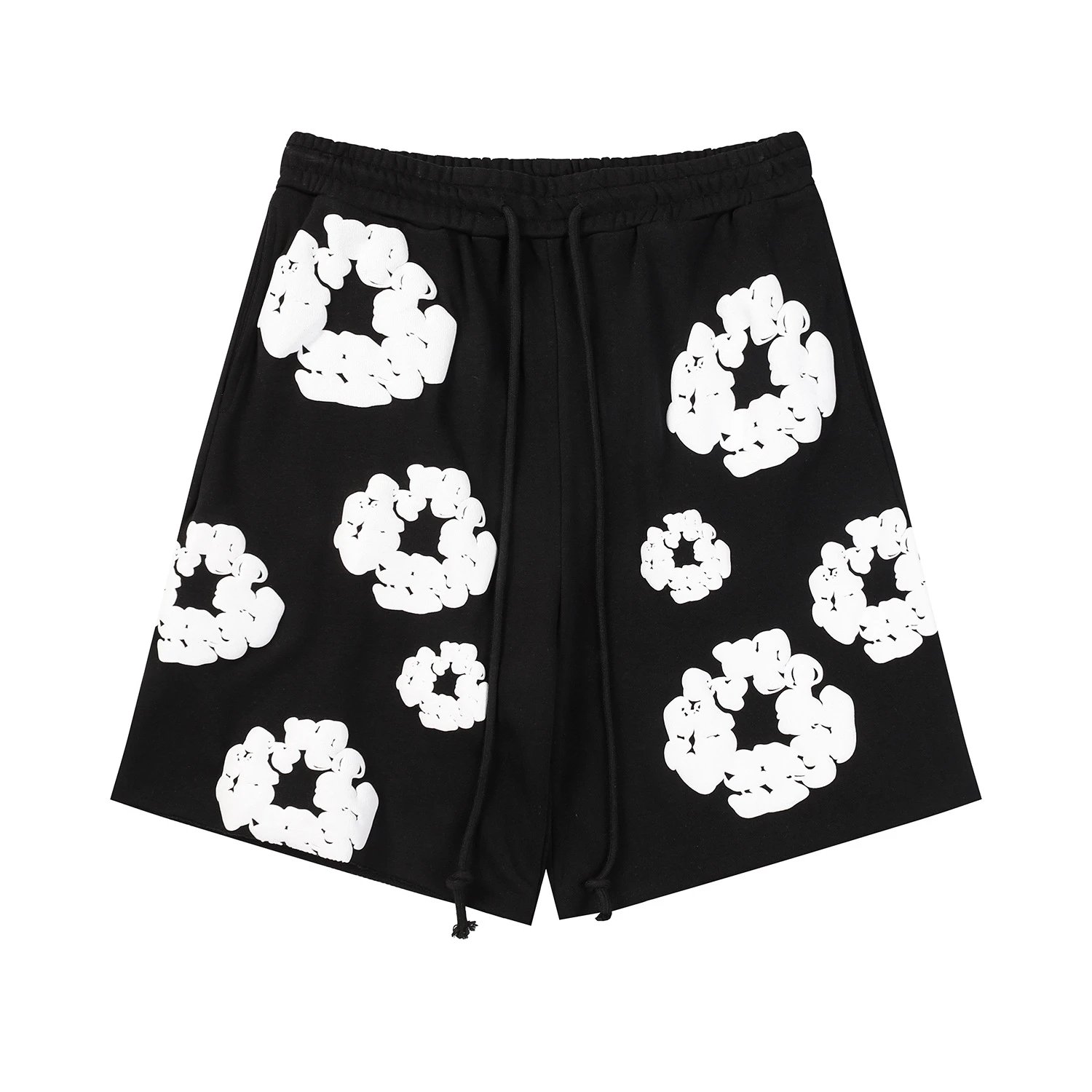 Design Floral Flame Print Oversized Hoodie White - 45