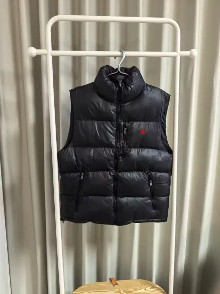 Design Puffer Vest Light Gray Outerwear - 5