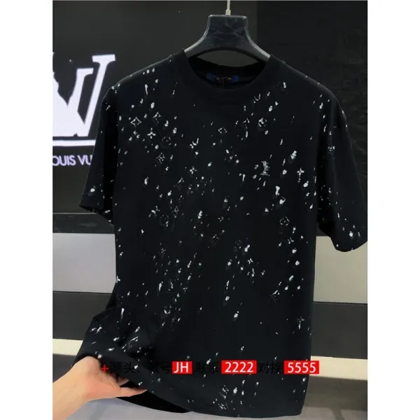 Design Splatter Print Black T-Shirt - 1