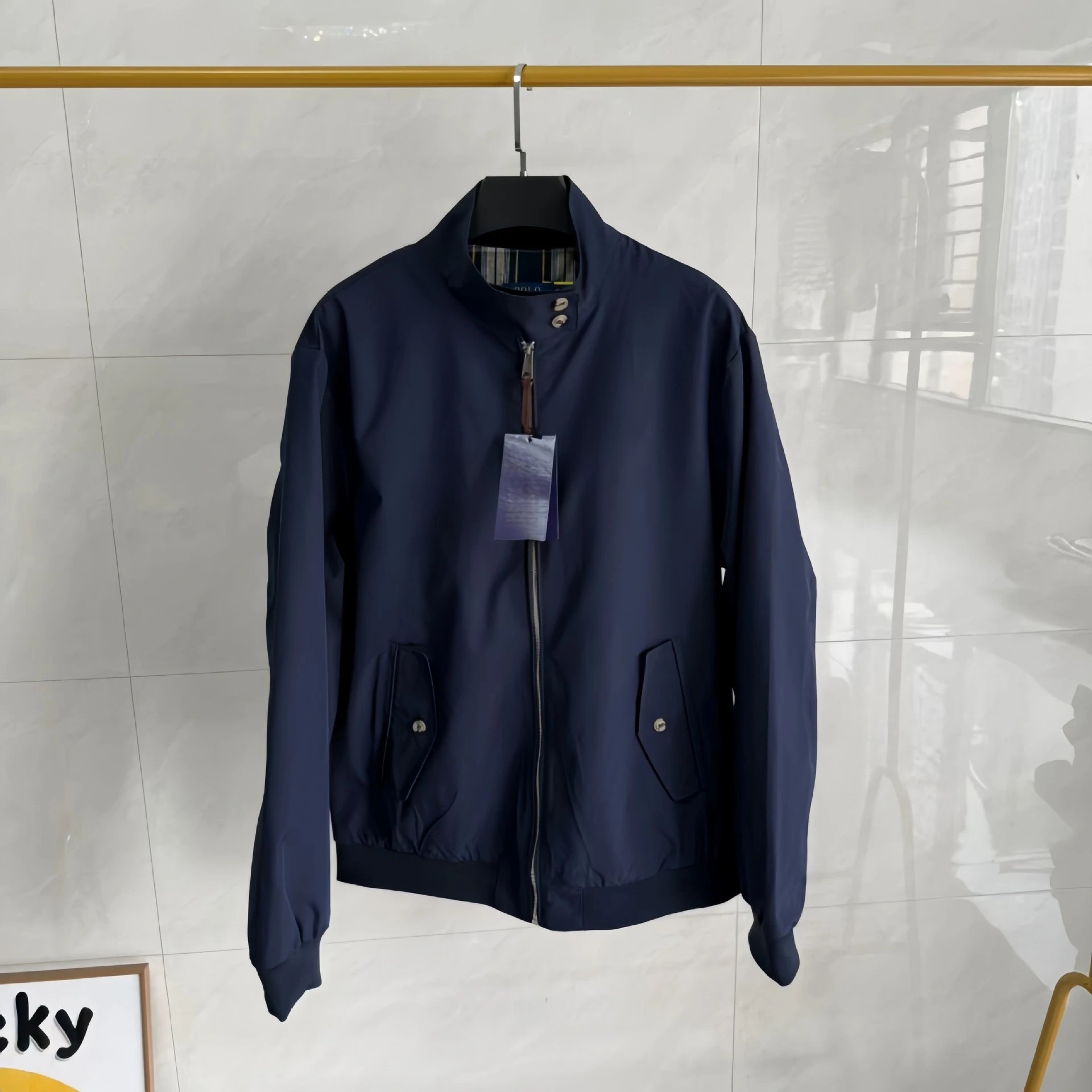 Design Harrington Jacket Black and Navy Outerwear - 2