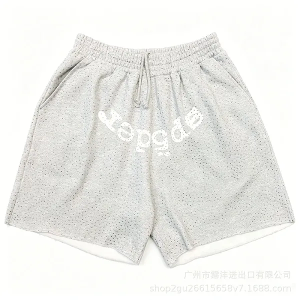 Design Perforated Sweat Shorts Gray - 1