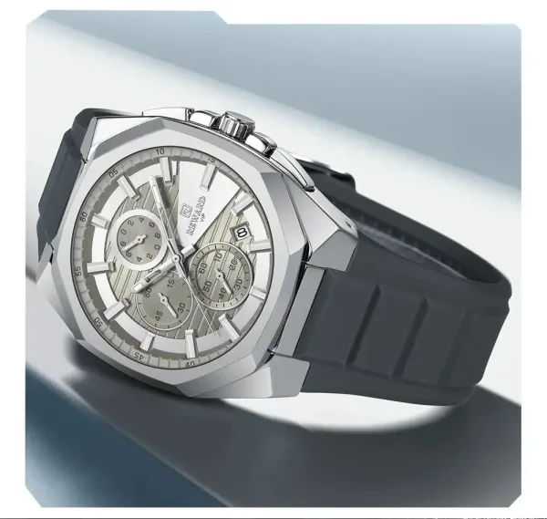 Design Reward VIP Chronograph Blue Silicone Strap Watch Watches - 7