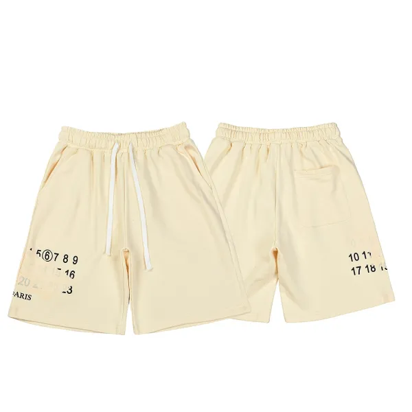Maison Margiela Tabi Numeric Print Shorts Beige Shorts - 1
