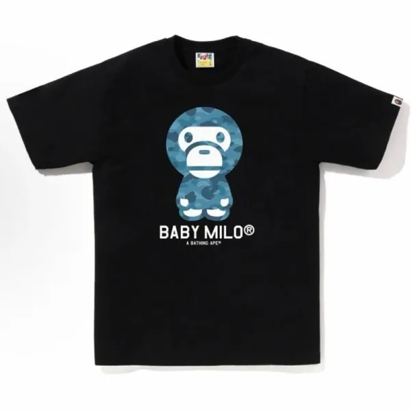 A Bathing Ape Baby Milo x Camo Ape Head Black T-Shirt - 5
