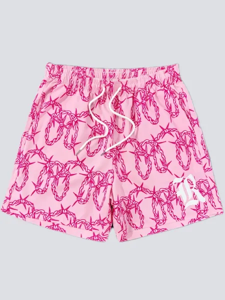 Design Puzzle Print Drawstring Shorts Black - 13