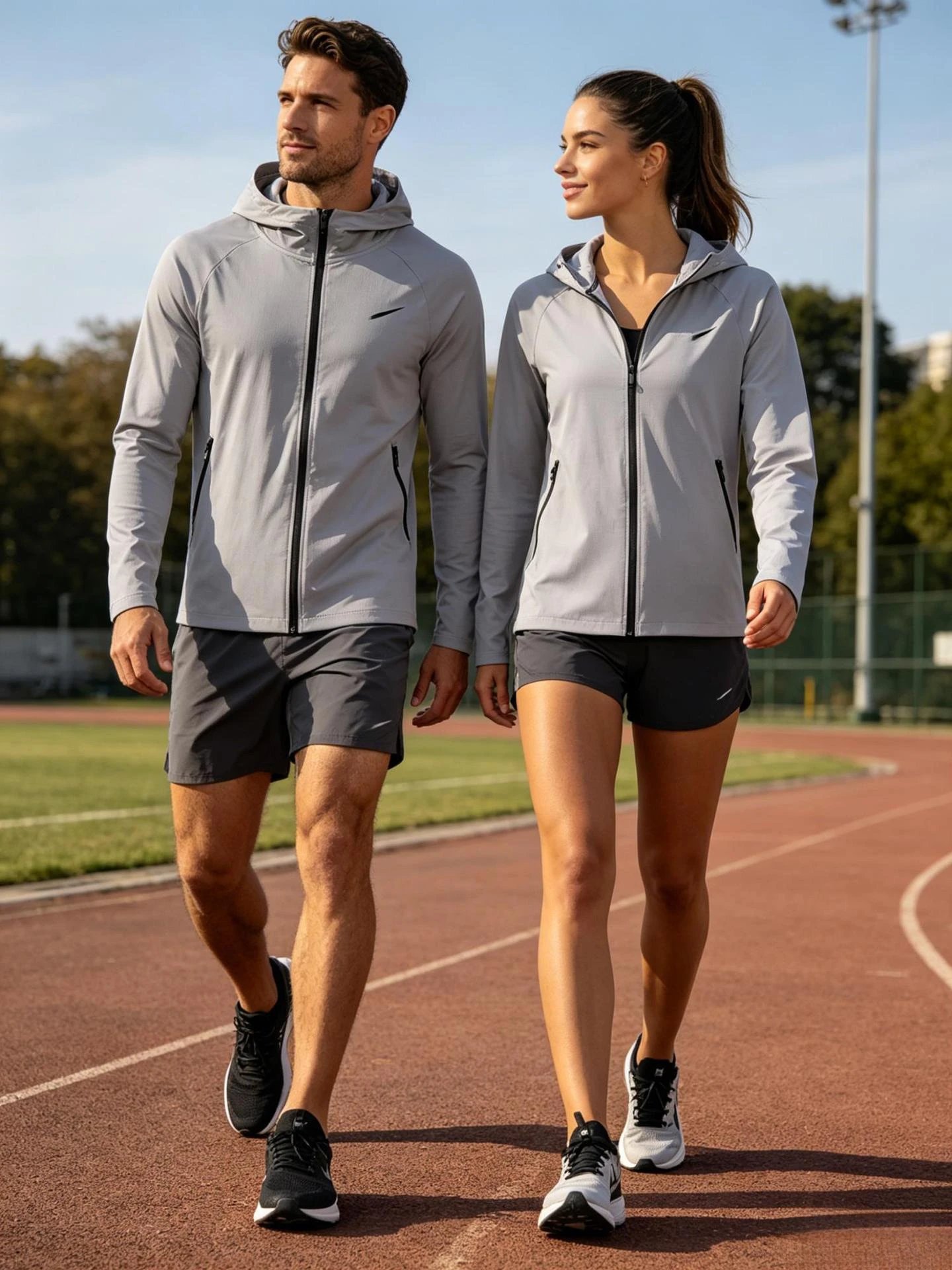 Nike Windrunner Hooded Jacket Gray Outerwear - 7
