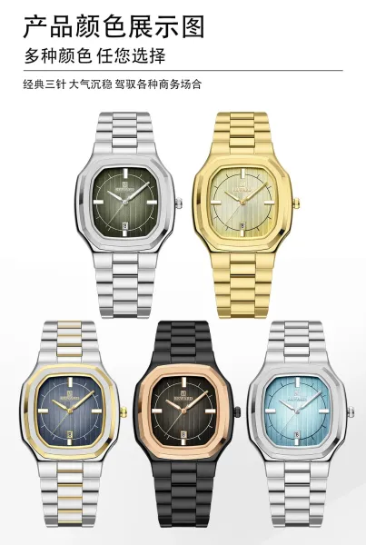 Design Reward Octagon Black and Rose Gold Quartz Watch Watches - 3