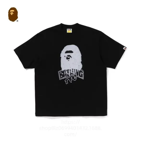 A Bathing Ape Bape Head Graphic T-Shirt Black - 1