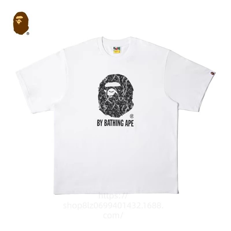 A Bathing Ape By Bathing Ape Camo Ape Head White T-Shirt - 1