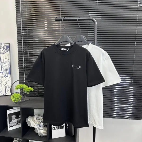 Design Embroidered Logo Oversized T-Shirt Beige - 32