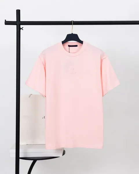 Louis Vuitton Embossed LV Logo T-Shirt Pink - 1