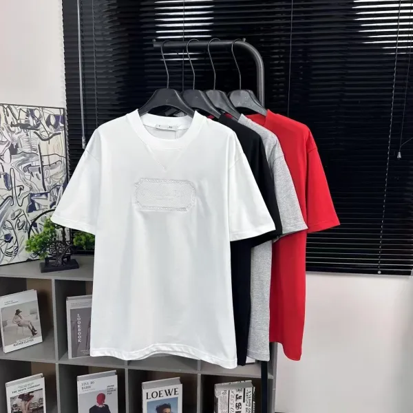 Design Embroidered Logo Oversized T-Shirt Beige - 14