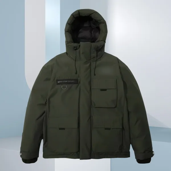 Design Parka Jacket Black with 'Never Stop Exploring' Patch - 4