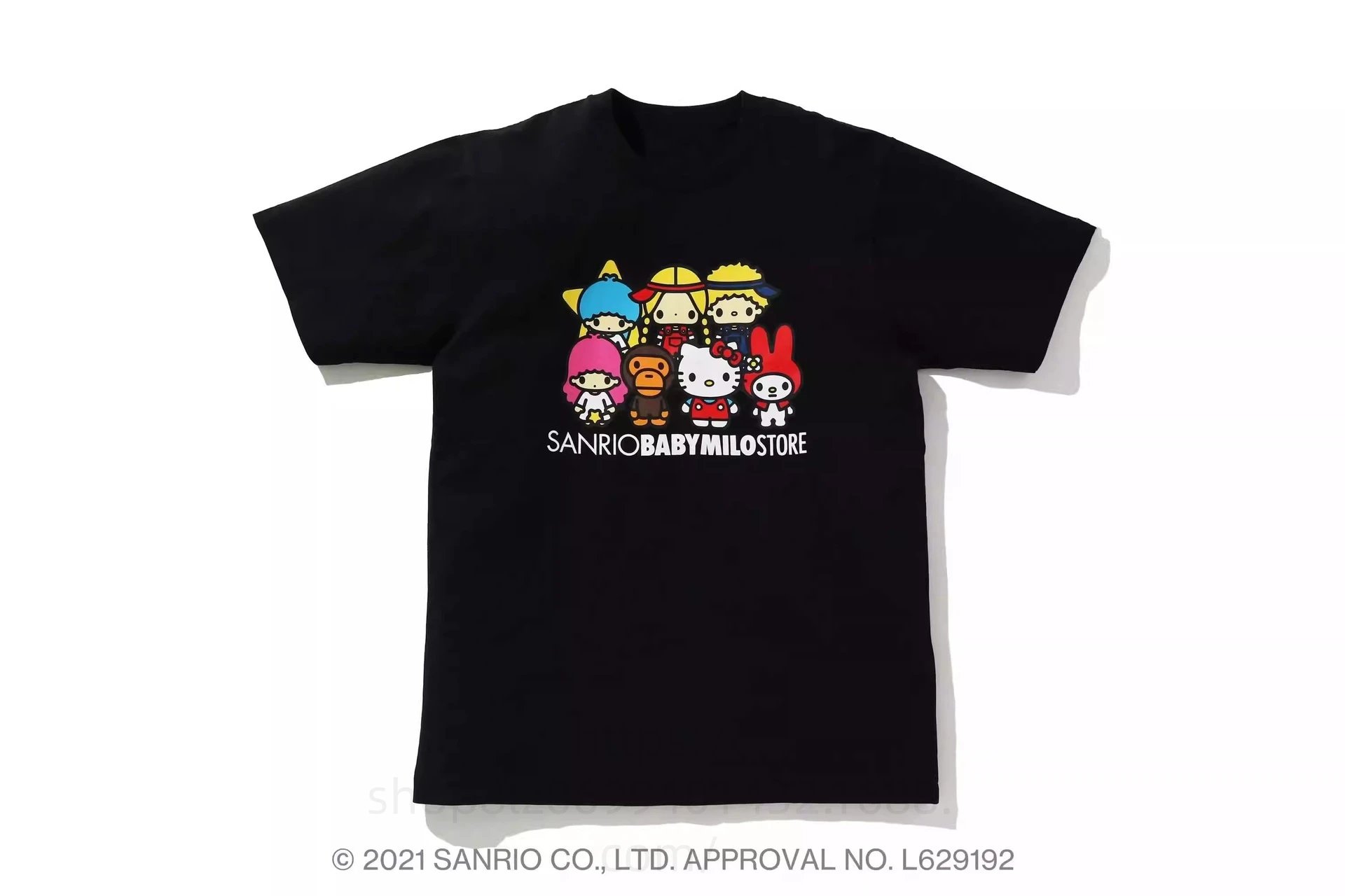 Sanrio x Baby Milo Store Group Print Black T-Shirt