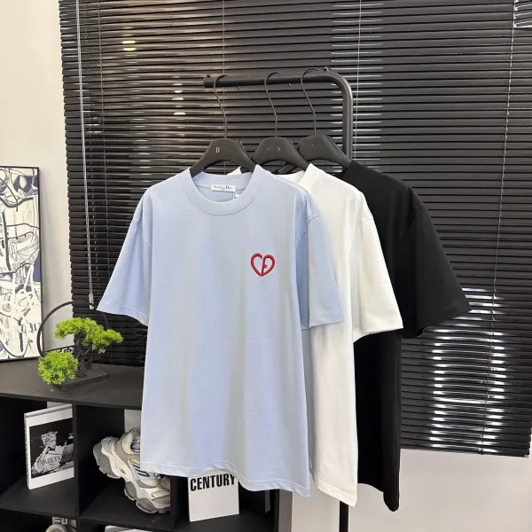 Design Embroidered Logo Oversized T-Shirt Beige - 22