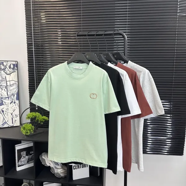 Design Embroidered Logo Oversized T-Shirt Beige - 26