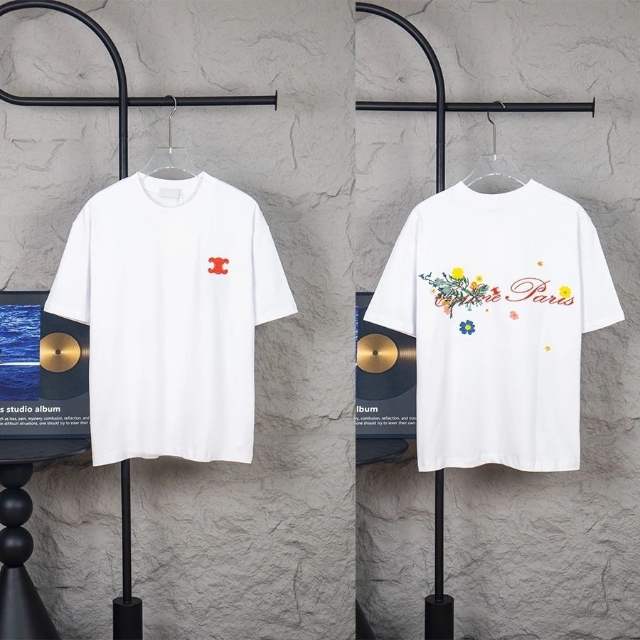 Comme des Garçons Play x Paris Floral Embroidered White T-Shirt