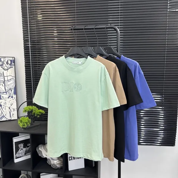 Design Embroidered Logo Oversized T-Shirt Beige - 30