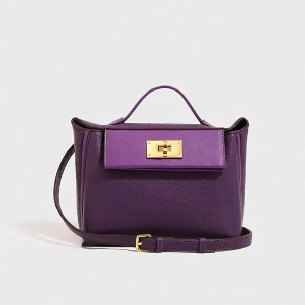 Hermès Mini Jige 19 Purple Togo Leather Handbag - 1