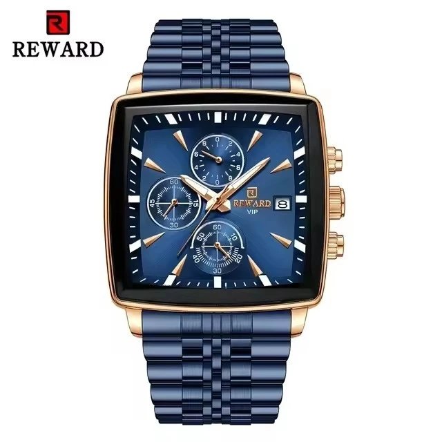 Reward VIP Chronograph Blue Gold-tone Stainless Steel Watch