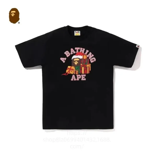 A Bathing Ape Christmas Gift Stack Black T-Shirt - 1