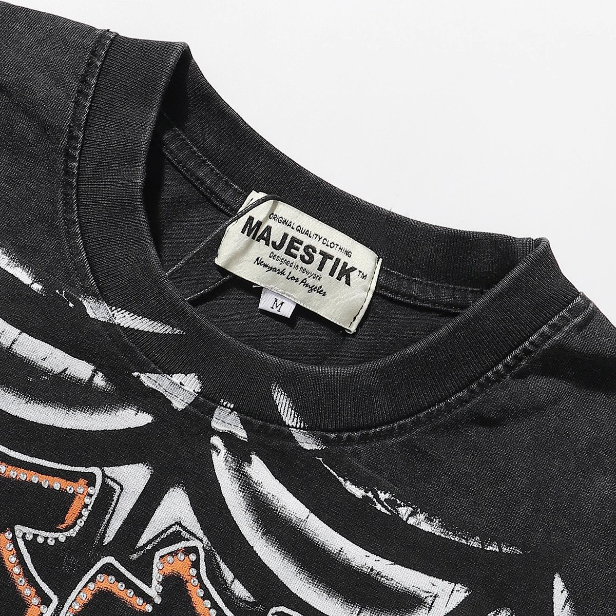 Design Majestik Spider Web Graphic T-Shirt Black T-Shirts - 8