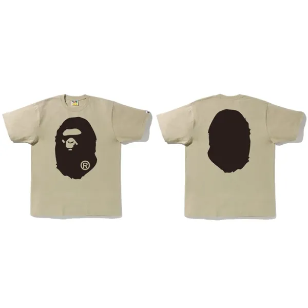 A Bathing Ape Big Ape Head Beige T-Shirt Tops.t Shirts - 1
