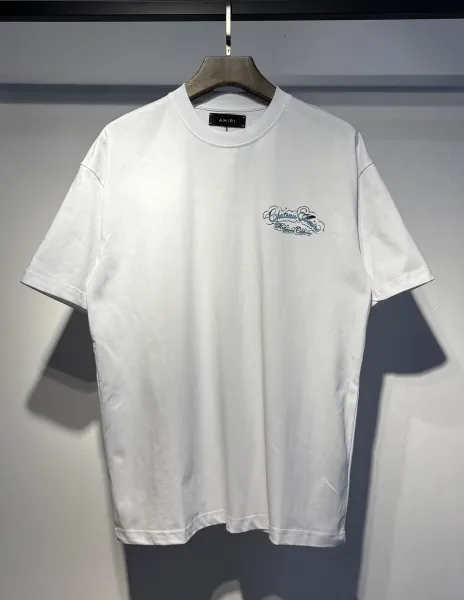 Amiri Logo Embroidered White T-Shirt - 12